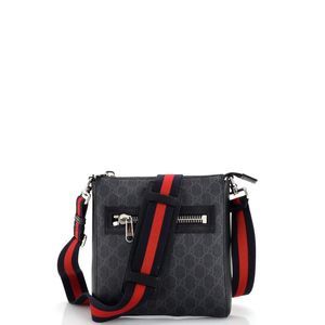 Gucci Bags Gucci Web Strap Front Zip Messenger Bag Gg Coated